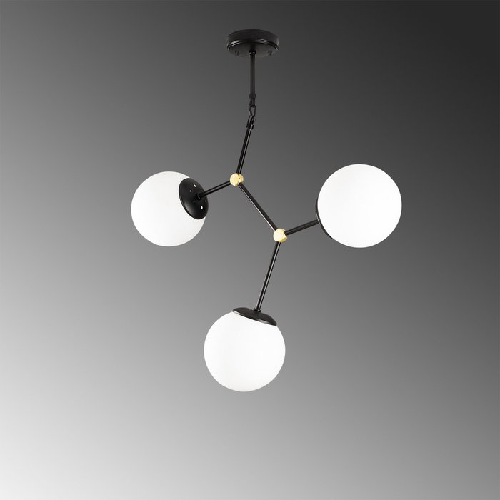 Opviq Damar - 6316 Lámpara de araña en blanco y negro